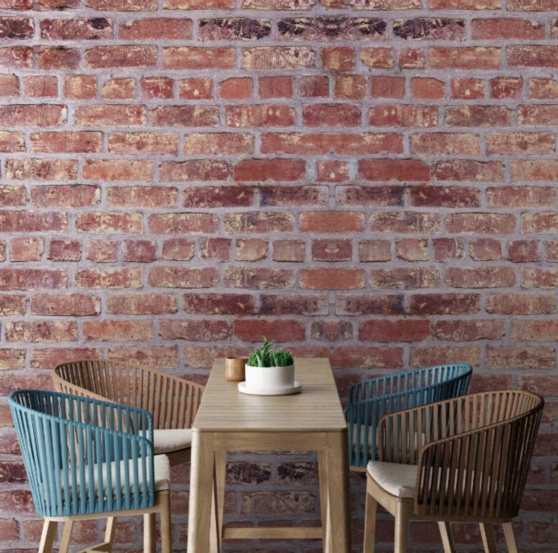 Red Brick Wallpaper Self Adhesive Wallpaper Removable Etsy