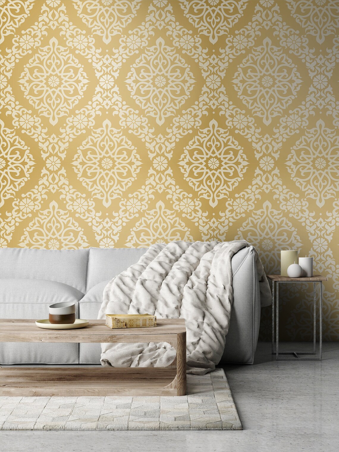 Gold Victorian Style Wallpaper Self Adhesive Wallpaper Etsy