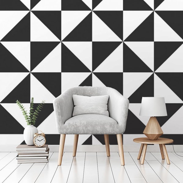 Retro Black and White Wallpaper Etsy