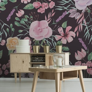 Lilac Flowers Wallpaper | Self Adhesive Wallpaper, Removable Wallpaper, Temporary Wallpaper, Peel and Stick Wallpaper #821