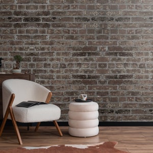 Dark Brick Wall Art, Brick Wallpaper, Bricks, Vintage Wall Decor, Retro Home Decor, Aesthetic Wallpaper, Peel and Stick Wallpaper #251
