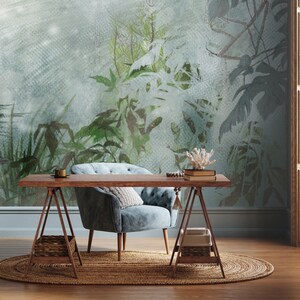 Jungle Wandbild, abnehmbare Tapete, Wandbild, Wandbild, Palme, Wandbild, Wandbild, Home Decor, Wanddeko #1645