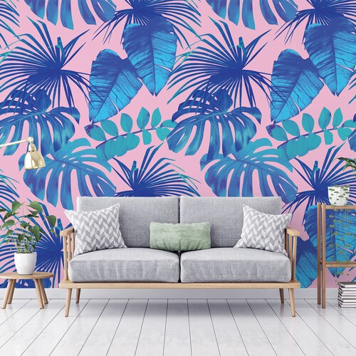 Blue Swirls Wallpaper Self Adhesive Wallpaper Removable Etsy