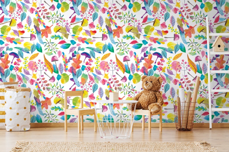 Rainbow Meadow Kids Wallpaper Self Adhesive Wallpaper - Etsy