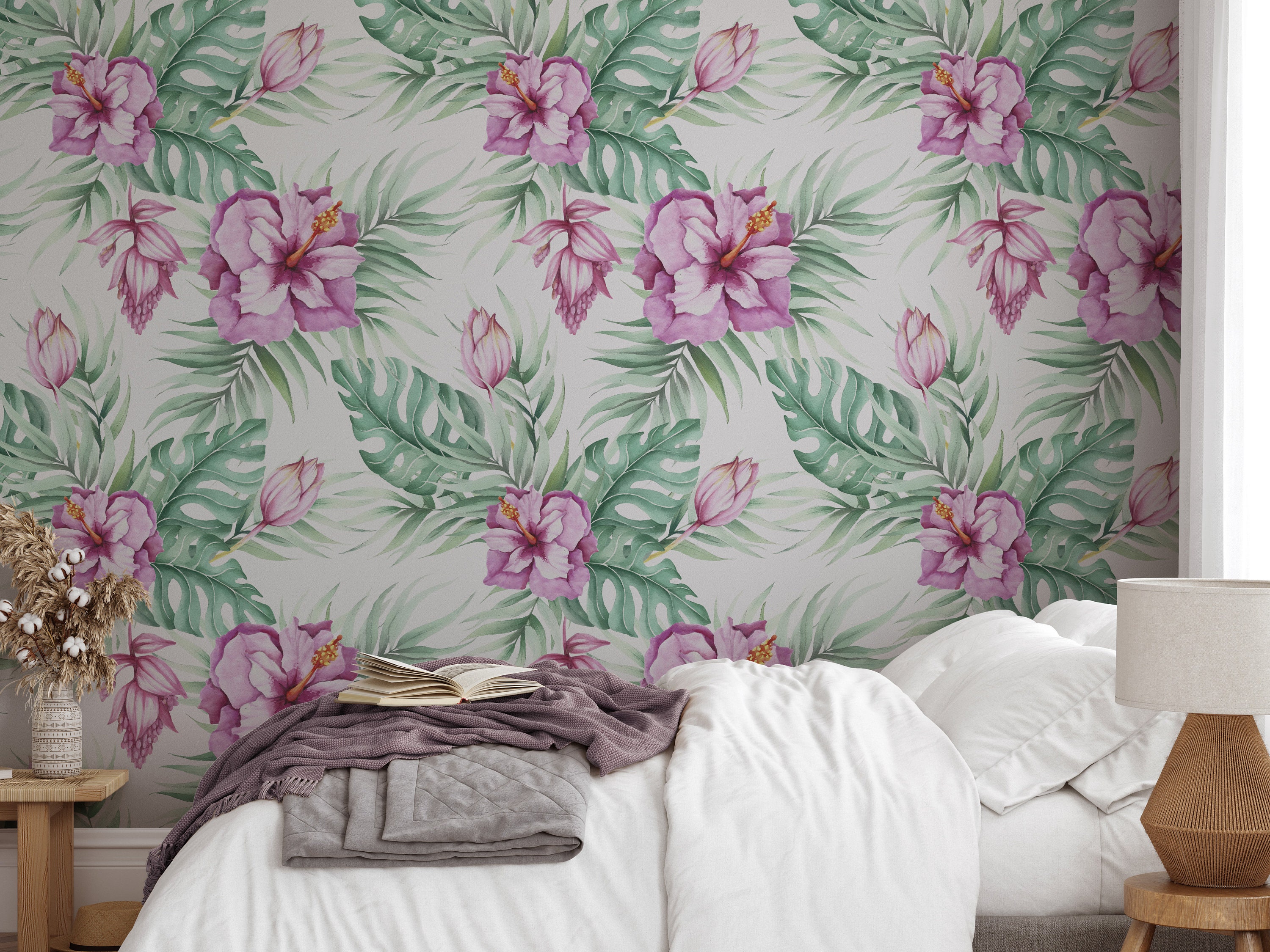Watercolor Pink Floral Wallpaper, Floral Wall Art, Peonies Wallpaper ...