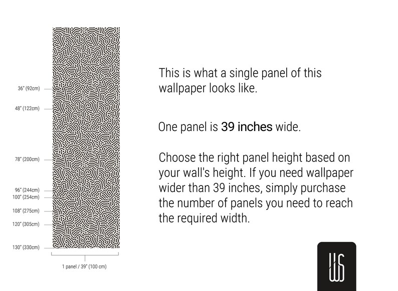 Abstract shapes wallpaper, black and white retro lines wall art, vintage japandi style wallpaper home decor, removable peel and stick #688 image 2