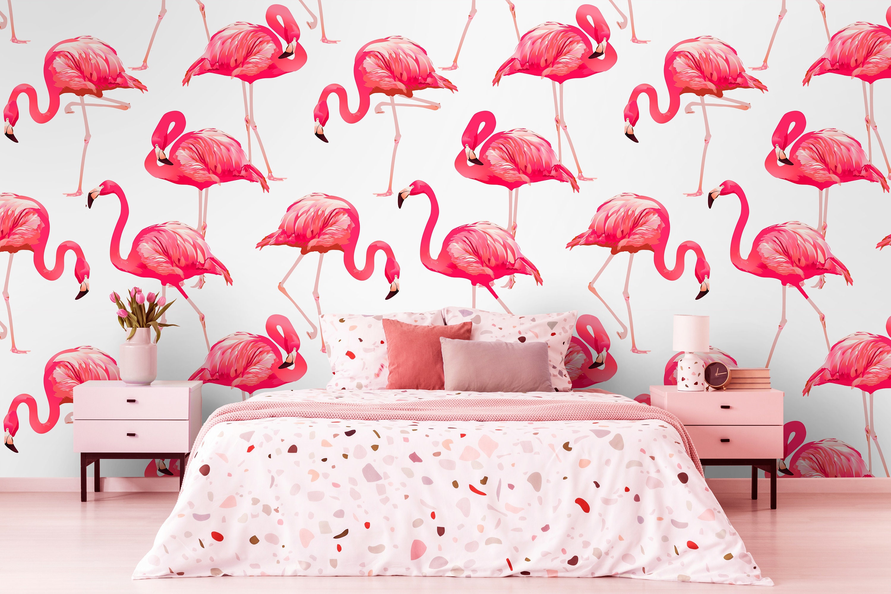 Buy Flamingo Wallpapers Online In India  Etsy India