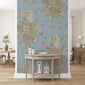 Victorian Bouquet Wallpaper | Self Adhesive Wallpaper, Removable Wallpaper, Temporary Wallpaper, Peel and Stick Wallpaper #518
