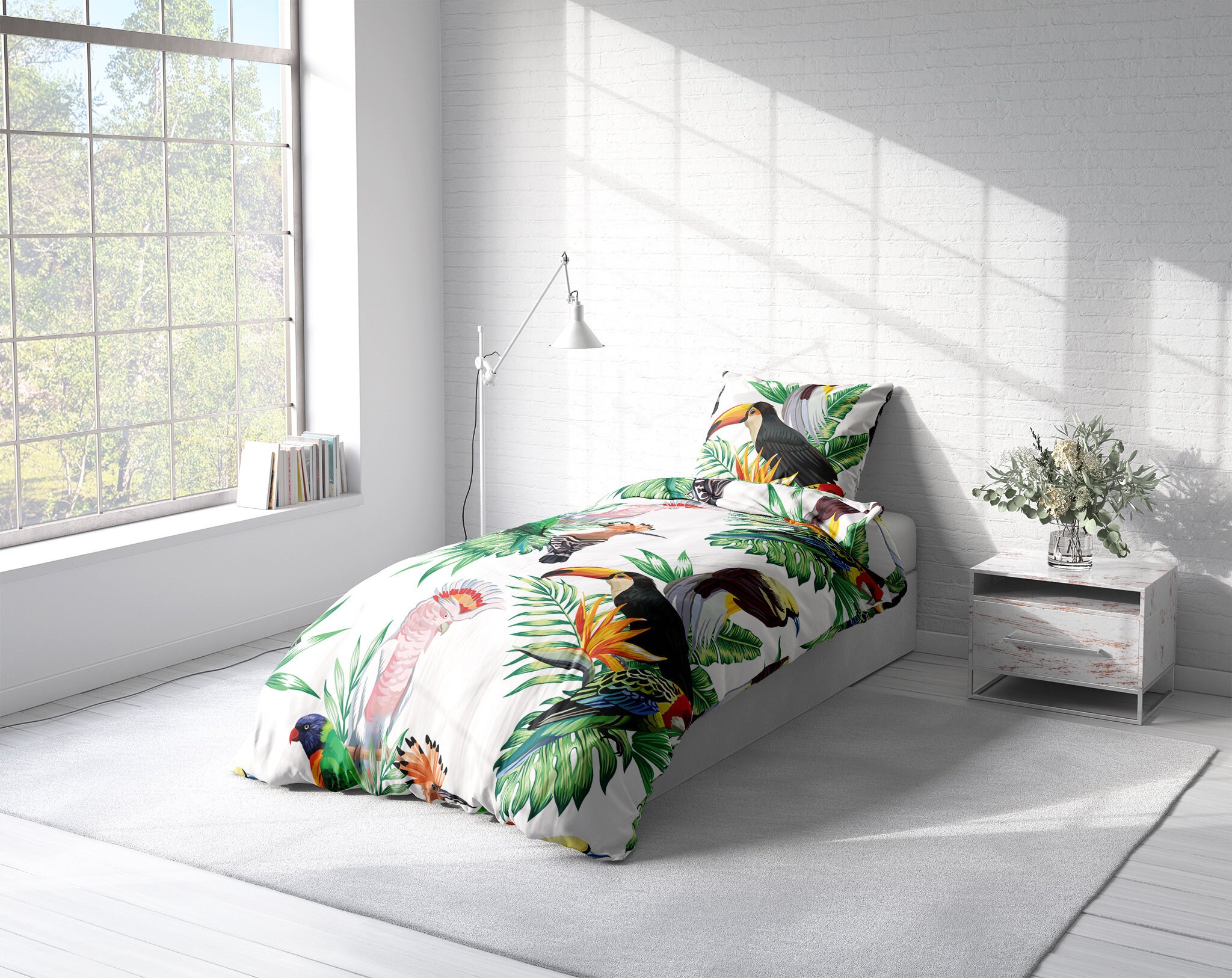 Tropical birds Beddings B94 Cotton Bedding Duvet Cover with Etsy