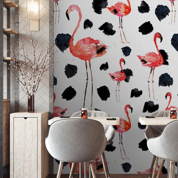 Buy Monstera Flamingo Peel and Stick Wallpaper Pink Wall Mural Online in  India  Etsy