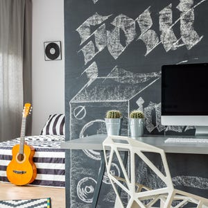 Chalkboard Wallpaper | Self adhesive Wallpaper, Blackboard Wallpaper, Removable Wallpaper, Peel and Stick Wallpaper #W1