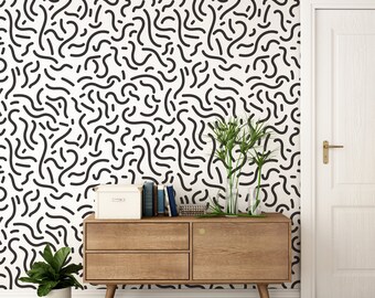 Stroke Pattern Wallpaper | Self Adhesive Wallpaper, Removable Wallpaper, Temporary Wallpaper, Peel and Stick Wallpaper #462