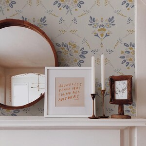 Dainty Floral Wallpaper | Self Adhesive Wallpaper, Removable Wallpaper, Temporary Wallpaper, Peel and Stick Wallpaper #1141