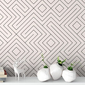 Minimalistic Maze Wallpaper | Self Adhesive Wallpaper, Removable Wallpaper, Temporary Wallpaper, Peel and Stick Wallpaper #709
