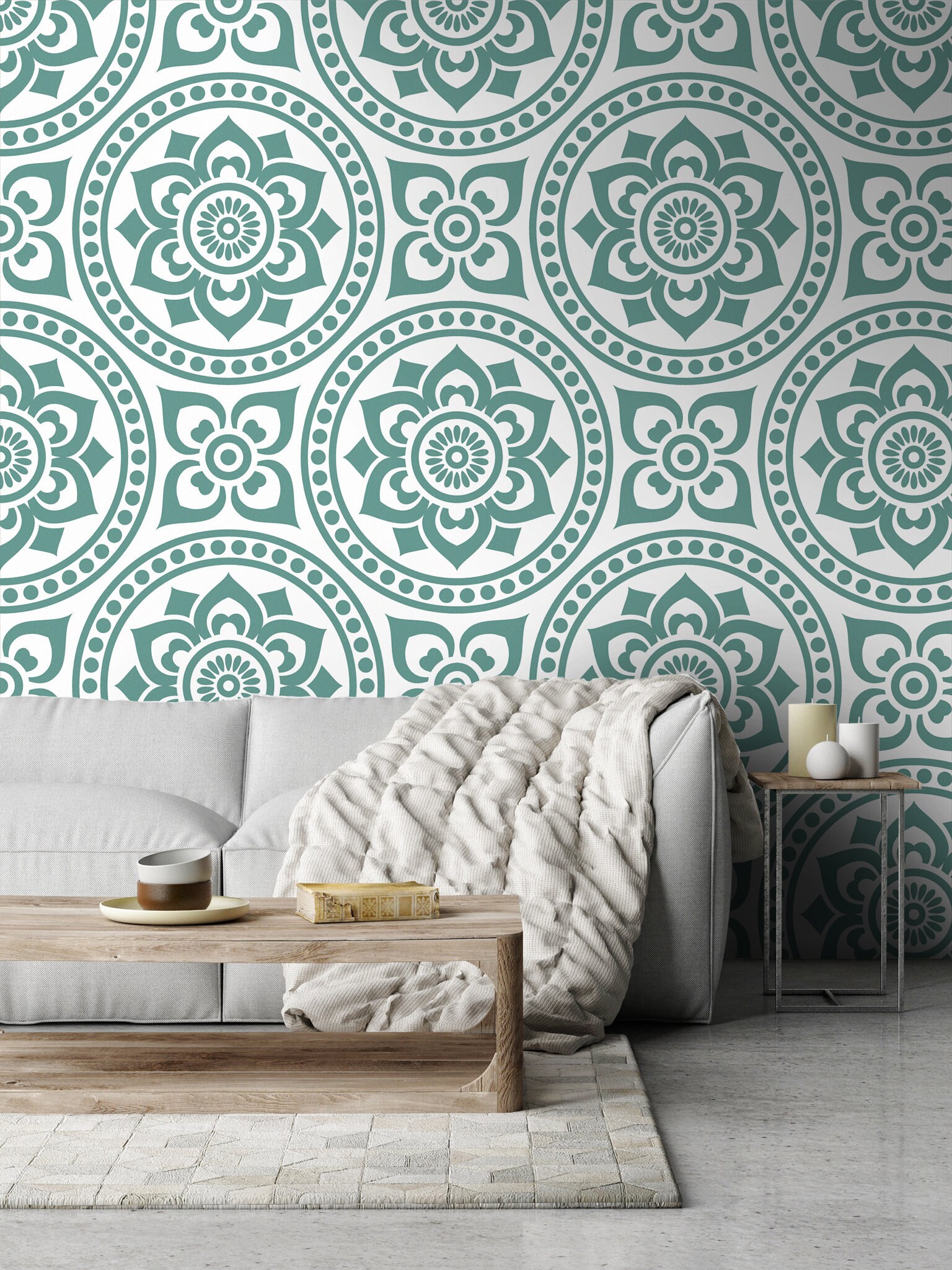 Seamless Green Flowers Wallpaper Self Adhesive Wallpaper - Etsy Ireland
