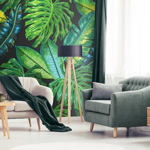 Juicy Monster Jungle Wallpaper | Self Adhesive Wallpaper, Removable Wallpaper, Temporary Wallpaper, Peel and Stick Wallpaper #260