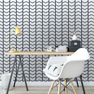 Retro Herringbone Wallpaper | Self Adhesive Wallpaper, Removable Wallpaper, Temporary Wallpaper, Peel and Stick Wallpaper #217