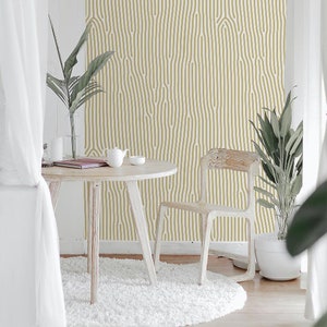 Tapeta Beige Curved Lines | Tapeta samoprzylepna, Tapeta usuwalna, Tapeta tymczasowa, Tapeta Peel and Stick #843