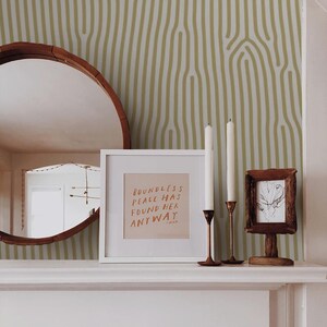 Beige Curved Lines Wallpaper | Self Adhesive Wallpaper, Removable Wallpaper, Temporary Wallpaper, Peel and Stick Wallpaper #843