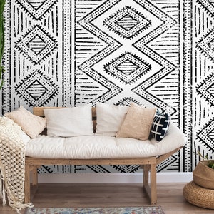African Ethnic Theme Wallpaper | Self Adhesive Wallpaper, Removable Wallpaper,  Temporary Wallpaper, Peel and Stick Wallpaper #279
