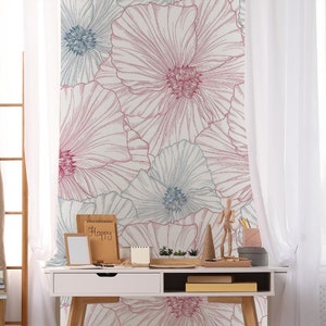 Spring Flourish Garden Wallpaper | Self Adhesive Wallpaper, Removable Wallpaper, Temporary Wallpaper, Peel and Stick Wallpaper #655