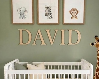 Custom Wooden Name Sign Personalized Baby Name Sign Nursery Wall Decor Wood Letters Wooden Sign Baby Nursery Name Sign Kids Room Wall Decor