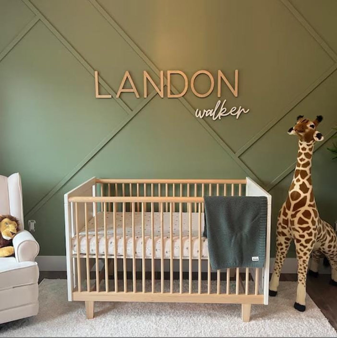 Two Names Sign Double Name Sign | Custom Wooden Name Sign | Two Names | Nursery Wall ...