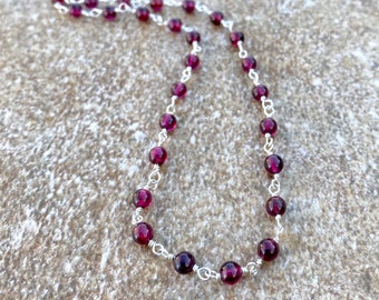Garnet beaded necklace 116