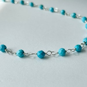 Turquoise Beaded Necklace, Beaded Necklace, Blue Necklace, Gift for Her ...