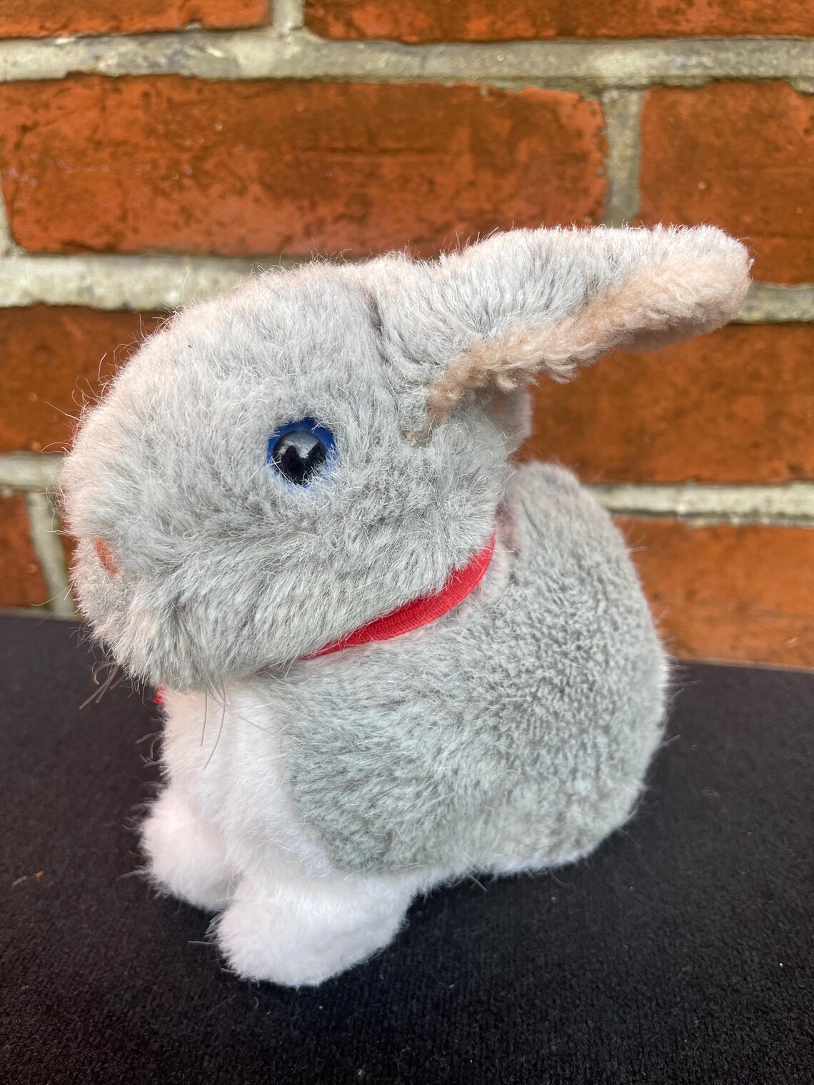 Peluche Lapin Steiff Vintage – Dralon Blanc, Brun, Lavande