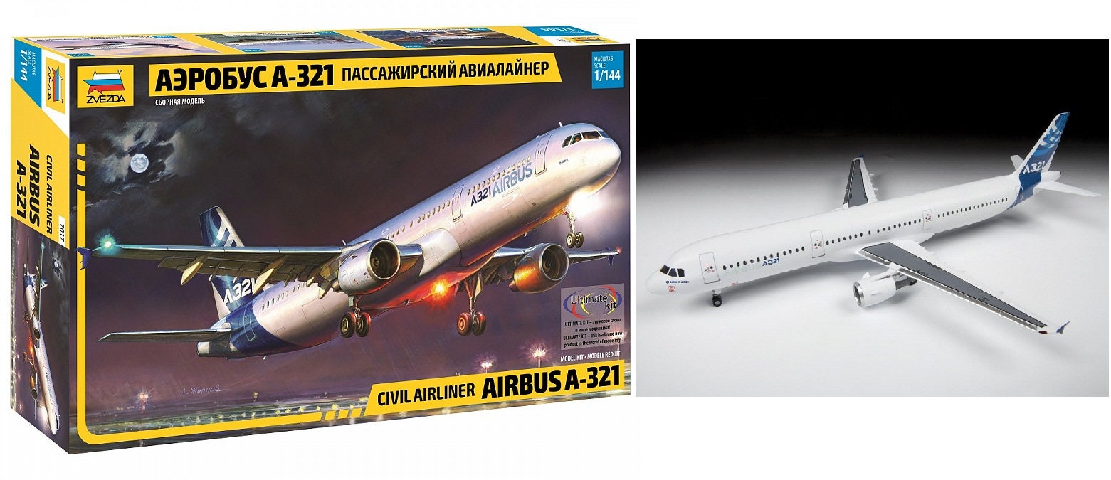 Airbus A321 Model Aircraft Assembly Kit 1144 ZVEZDA Etsy