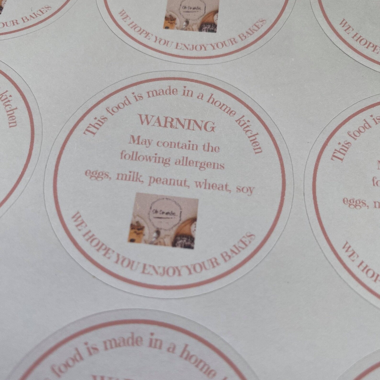 Personalised Allergen Stickers for Cakes Allergy Warning Etsy UK