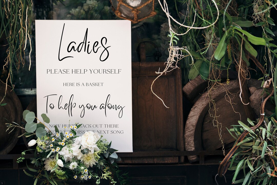 Ladies Wedding Toiletry Basket Sign Personalised Wedding Etsy