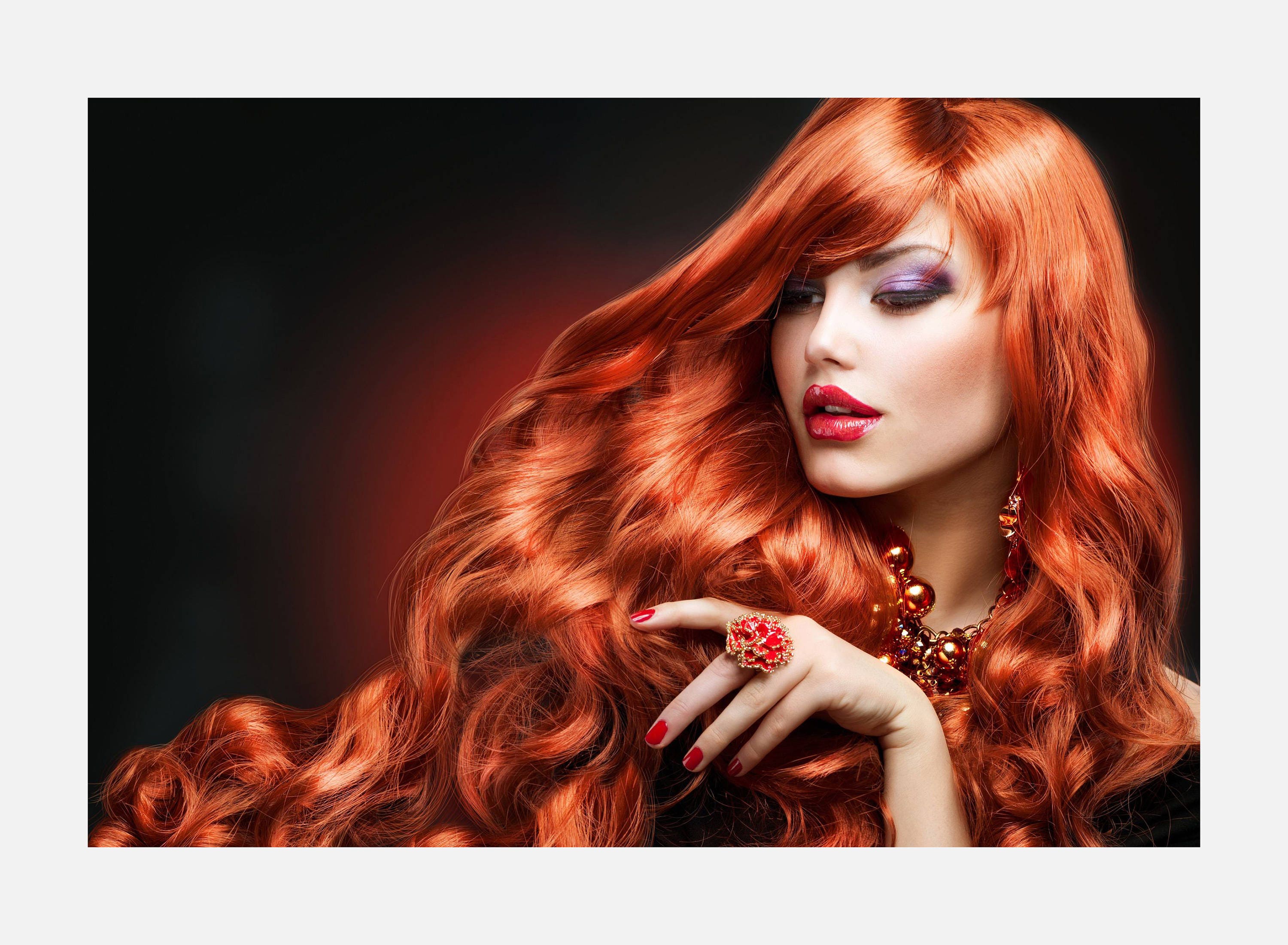Beautiful Red Hair Salon Poster or Canvas Etsy