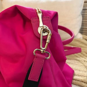 Kate Spade Lyla Weekender Bag Hot Pink with removable crossbody strap image 7