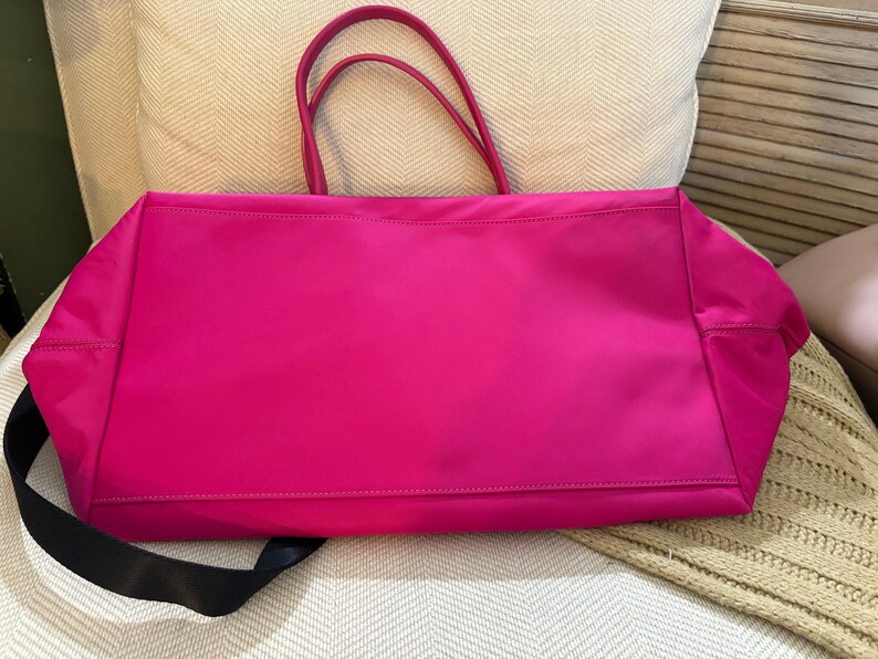Kate Spade Lyla Weekender Bag Hot Pink with removable crossbody strap image 13