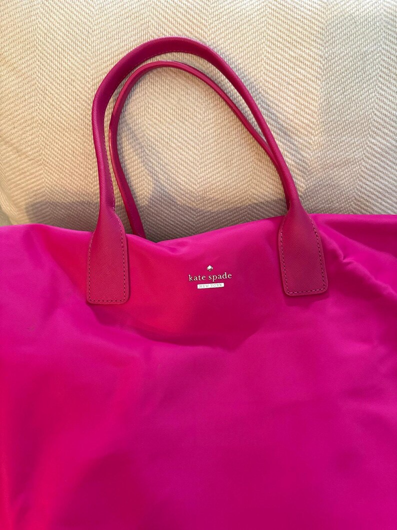 Kate Spade Lyla Weekender Bag Hot Pink with removable crossbody strap image 12