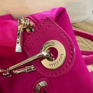 Kate Spade Lyla Weekender Bag Hot Pink with removable crossbody strap image 6