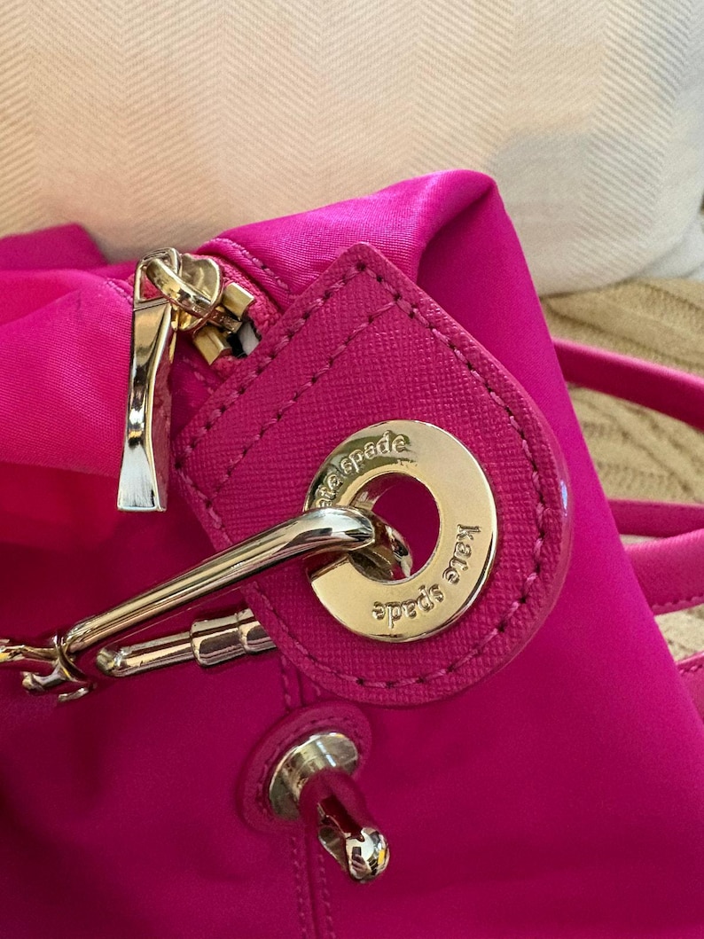 Kate Spade Lyla Weekender Bag Hot Pink with removable crossbody strap image 6