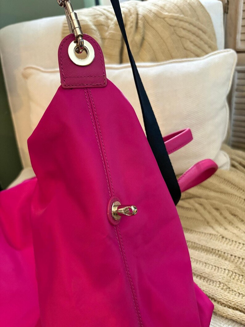 Kate Spade Lyla Weekender Bag Hot Pink with removable crossbody strap image 5