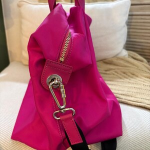 Kate Spade Lyla Weekender Bag Hot Pink with removable crossbody strap image 4