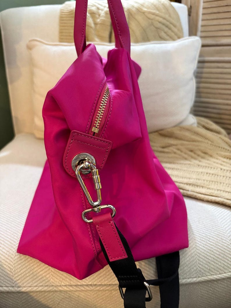 Kate Spade Lyla Weekender Bag Hot Pink with removable crossbody strap image 4