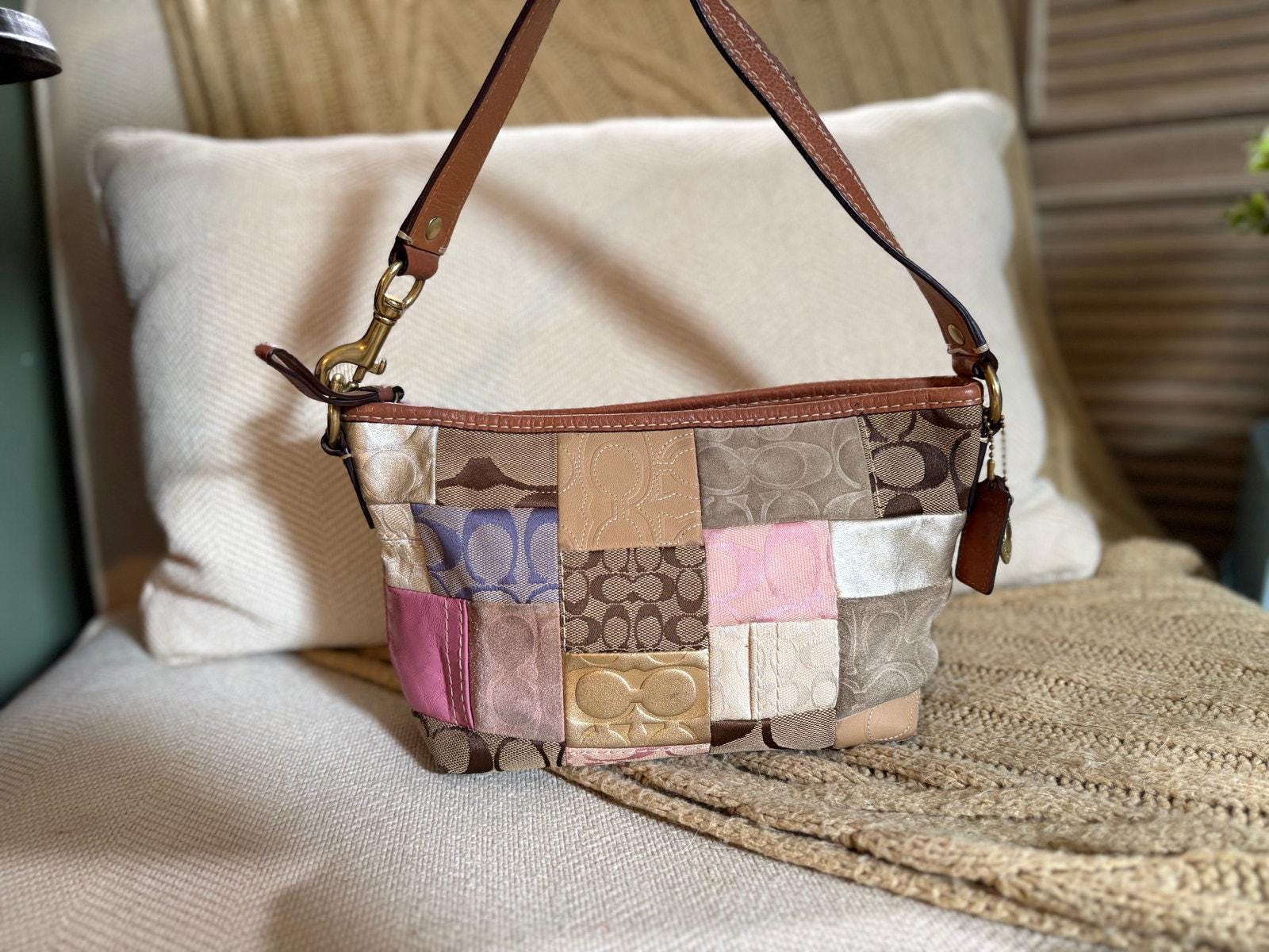 Y2K Coach Signature Patchwork Mini Hobo Shoulder - F11708 - Pink