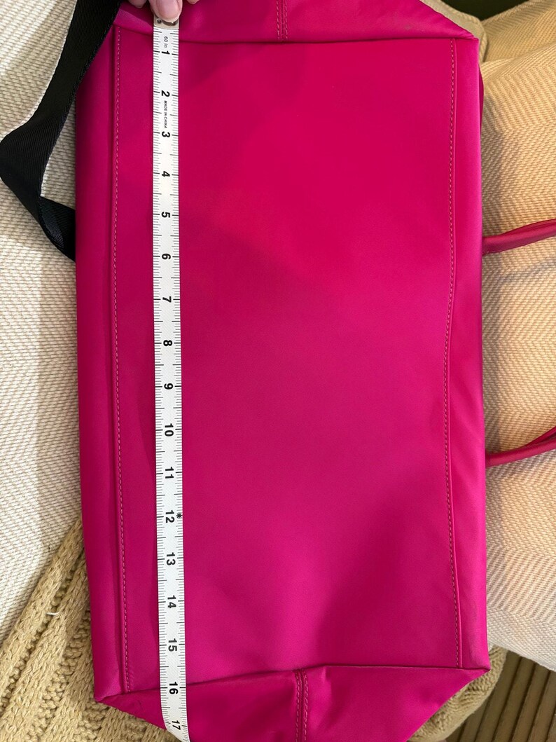 Kate Spade Lyla Weekender Bag Hot Pink with removable crossbody strap image 14