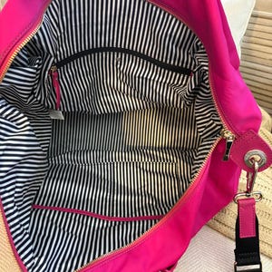 Kate Spade Lyla Weekender Bag Hot Pink with removable crossbody strap image 8