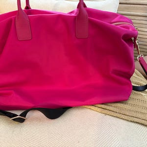 Kate Spade Lyla Weekender Bag Hot Pink with removable crossbody strap image 10