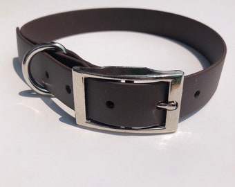 Choose Your Width / 1" 3/4" 1/2" Waterproof Dog Collar Dark Brown / Biothane Dog Collar  / Boy Waterproof Dog Collar / Puppy Collar No Stink