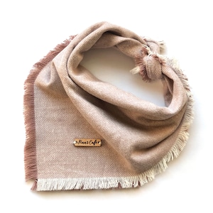 Personalized Girl Puppy Rose Gold Pink Flannel Dog Bandana / Dog Bandana / Cute Pink Dog Bandana / Flannel Dog Bandana