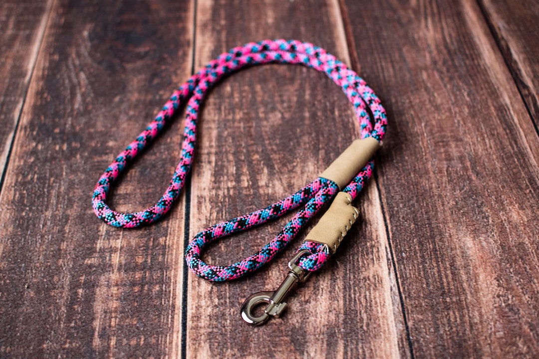 Pink Rock Climbing Rope Dog Leash / Hot Pink Dog Leash / Rock Climbing
