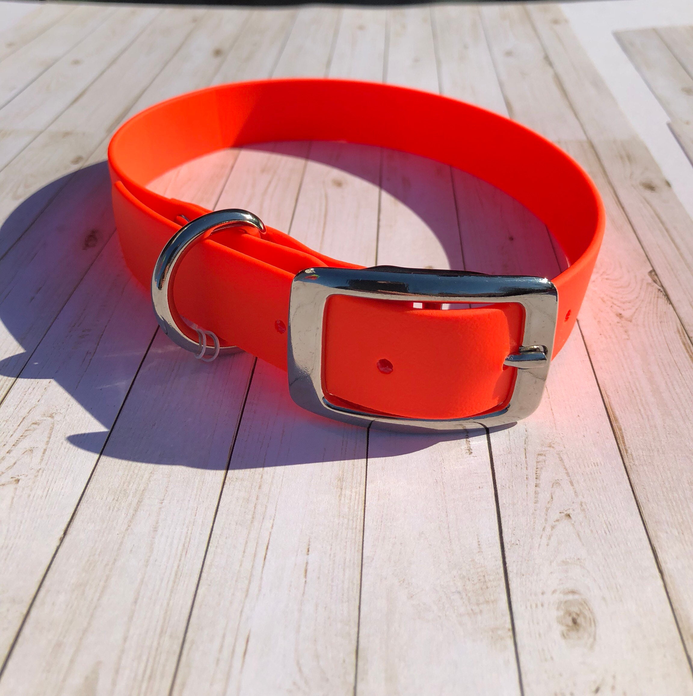 Waterproof Neon Orange Dog Collar 1 / Orange Dog Collar Etsy